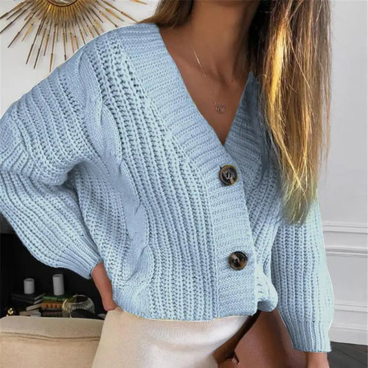 Chunky Knit Button-Up Cardigan