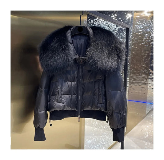 Faux Fur Collar Puffer Jacket