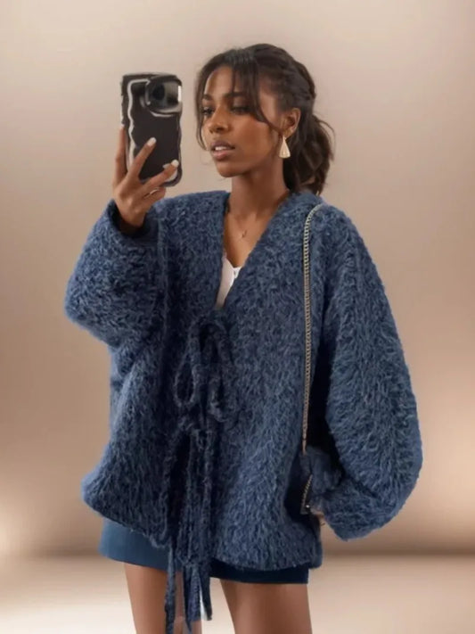 Cozy Lace-Up Wool Blend Jacket