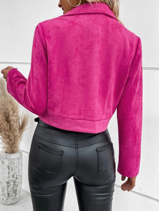 Faux Suede Biker Jacket