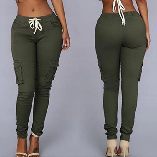Slim-Fit Drawstring Cargo Pants