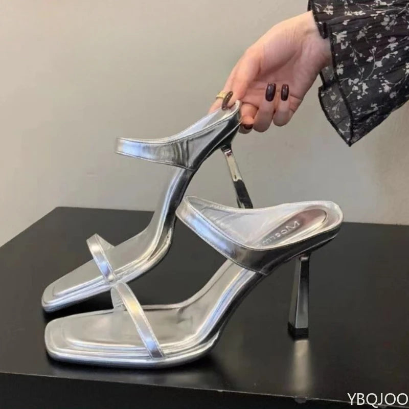Square Toe Strappy High Heel Sandals