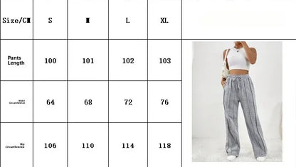 Ribbed Seam High-Waist Straight Sweatpants