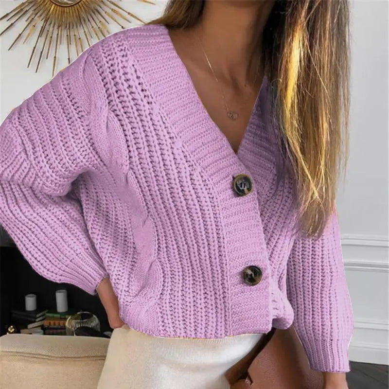 Chunky Knit Button-Up Cardigan