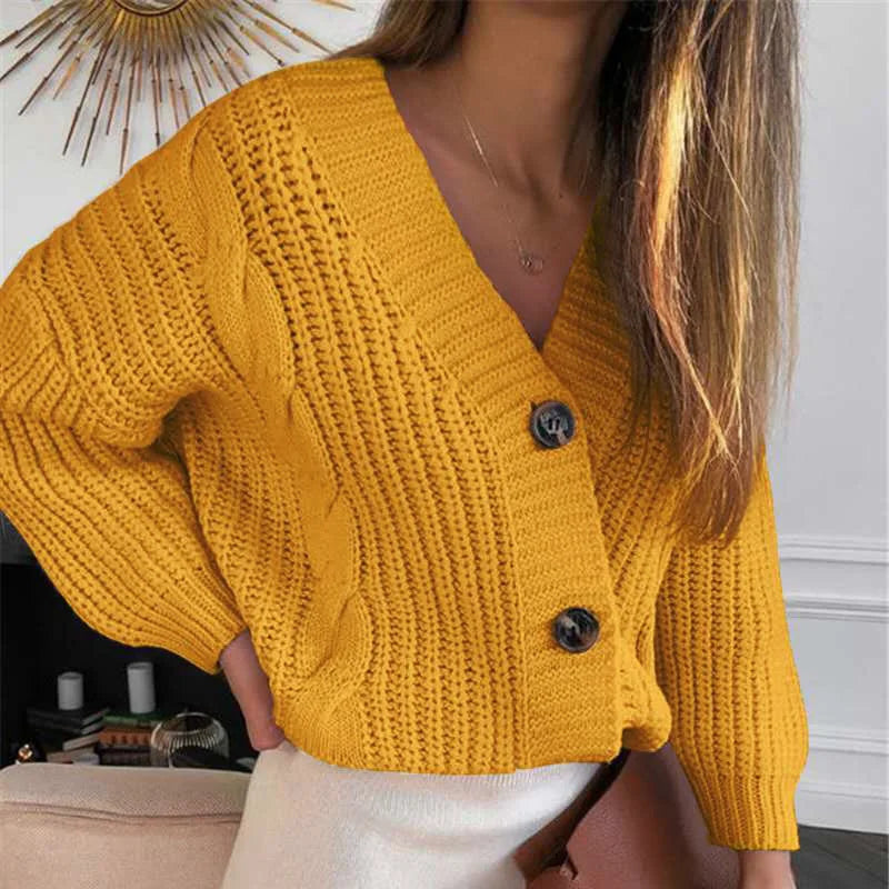 Chunky Knit Button-Up Cardigan