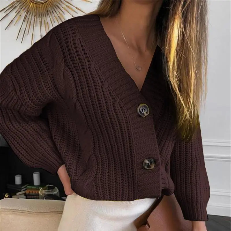 Chunky Knit Button-Up Cardigan