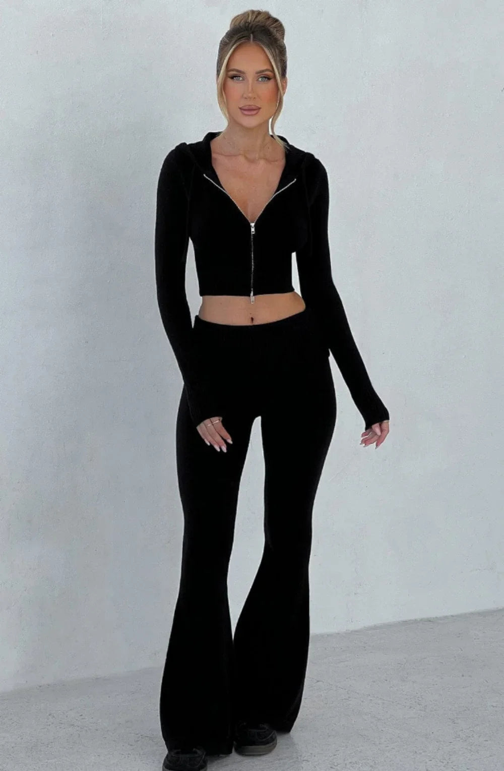 Flare Zip-Up Hoodie Lounge Set