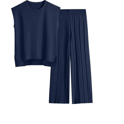 Women’s Sleeveless Top & Wide-Leg Pants Two-Piece Set