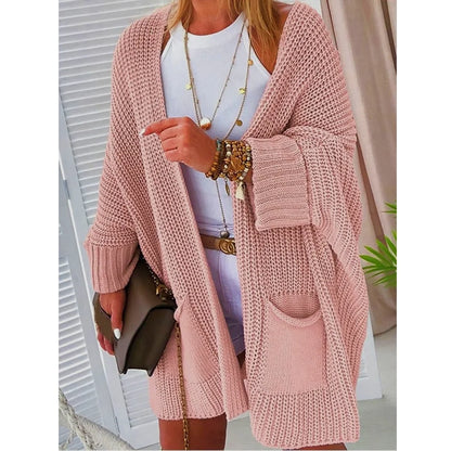 Knit Open-Front Cardigan with Pockets