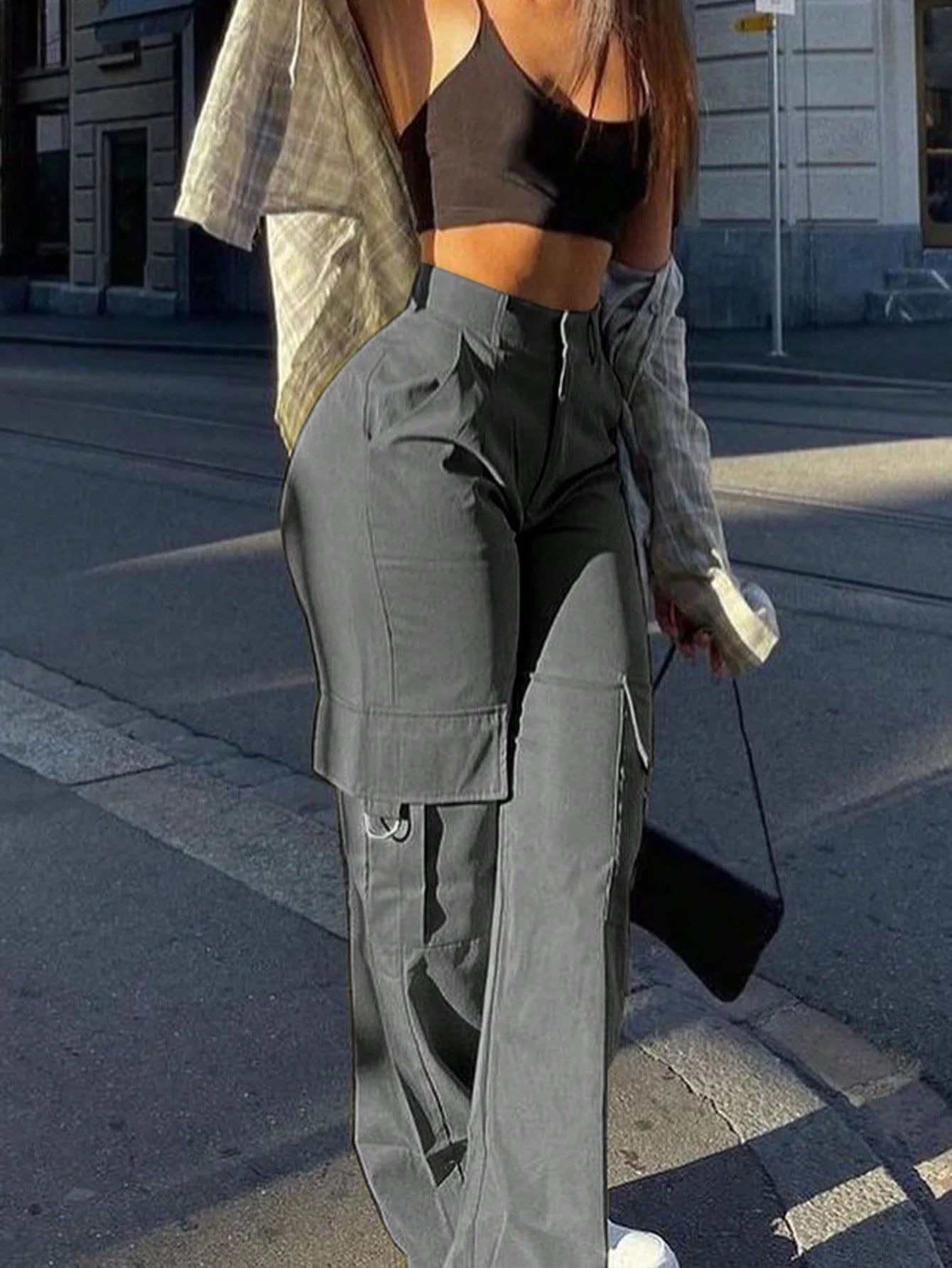 High-Waisted Cargo Pants
