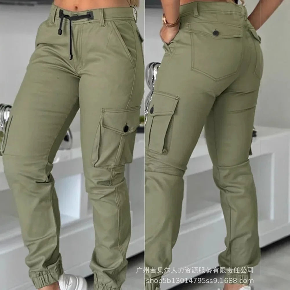Khaki Slim-Fit Cargo Jogger Pants