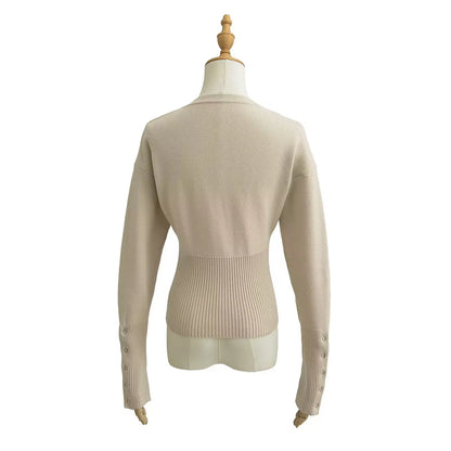 Ribbed Slim-Fit Knit Cardigan