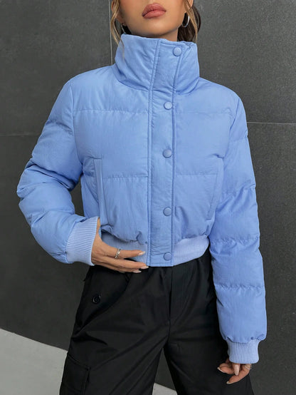 Detailed Cropped Puffer Jacket