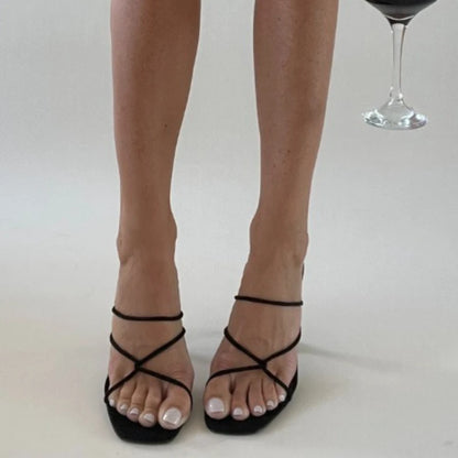 Strappy Sculpted Heel Sandals