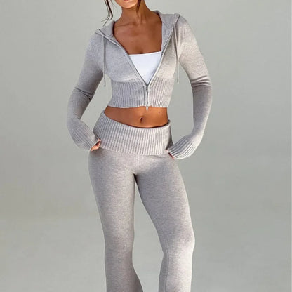 Flare Zip-Up Hoodie Lounge Set