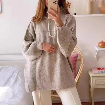 Oversized Mock Neck Knit Sweater