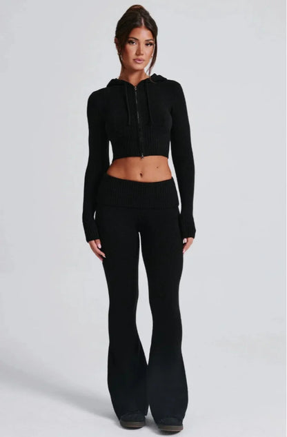 Flare Zip-Up Hoodie Lounge Set
