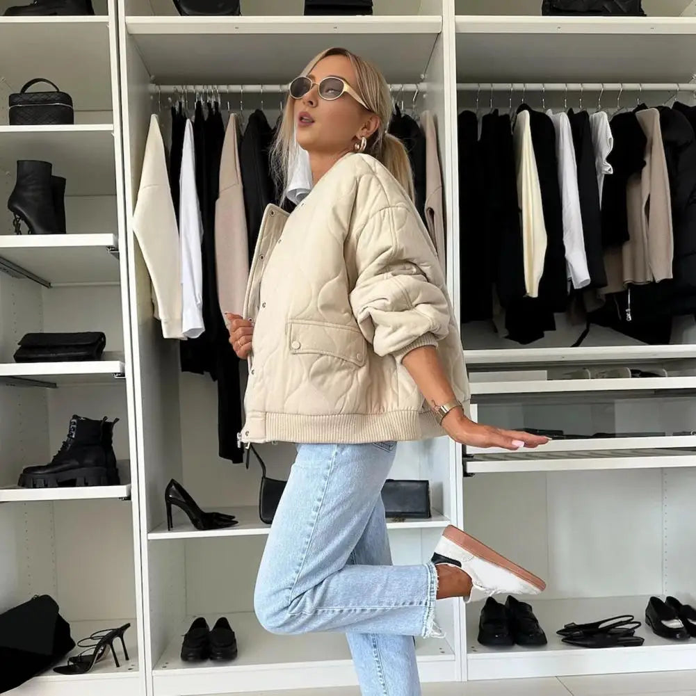 Oversize Quilted Bomber Jacket