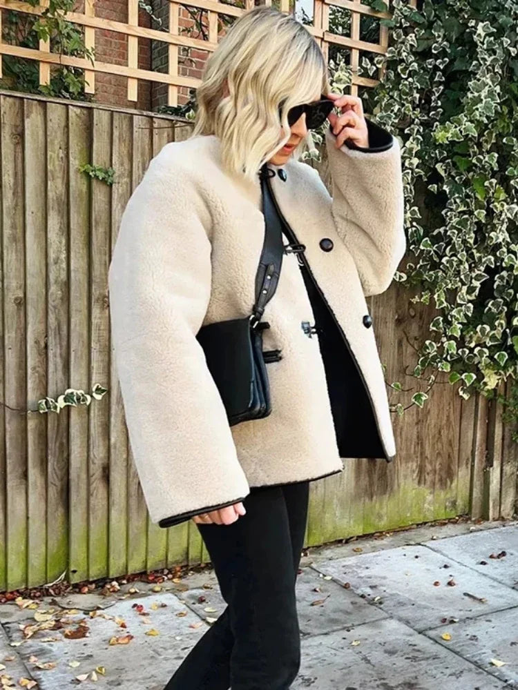 Oversized Borg Teddy Coat
