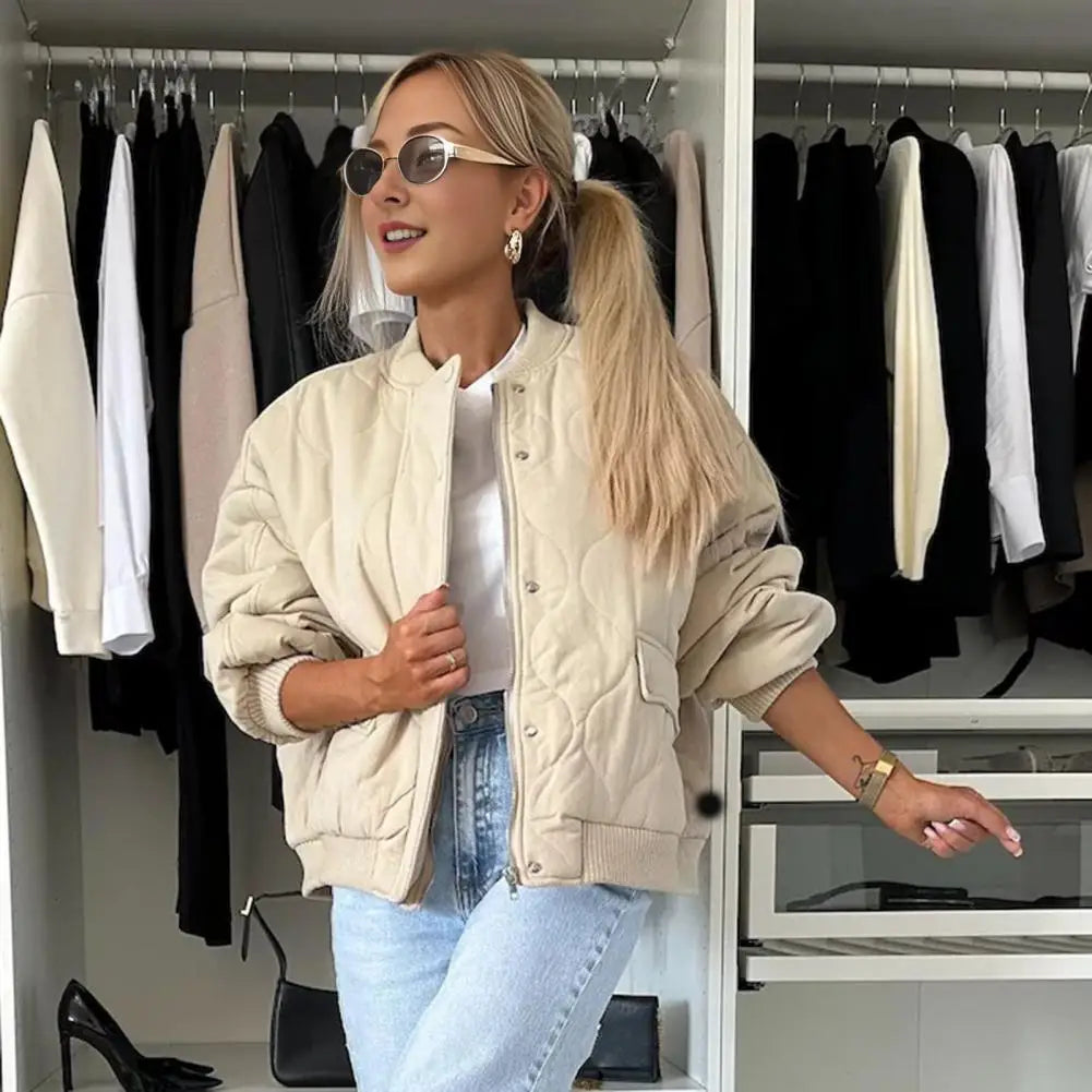 Oversize Quilted Bomber Jacket
