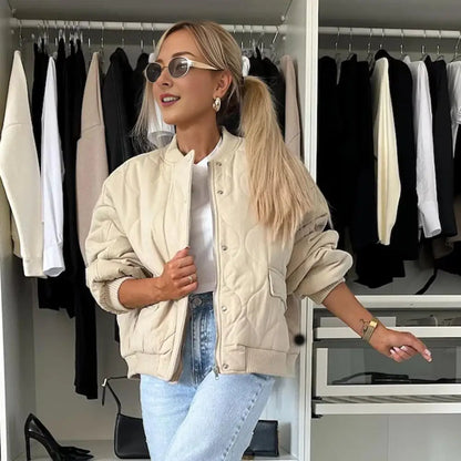 Oversize Quilted Bomber Jacket