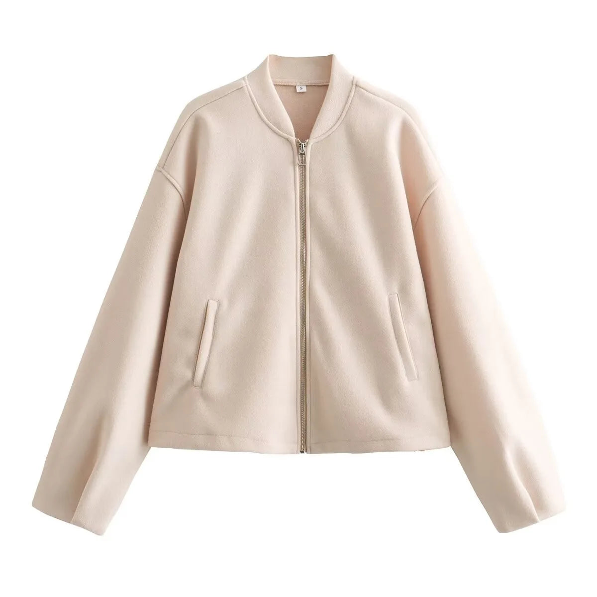 Cropped Zip Bomber Jacket