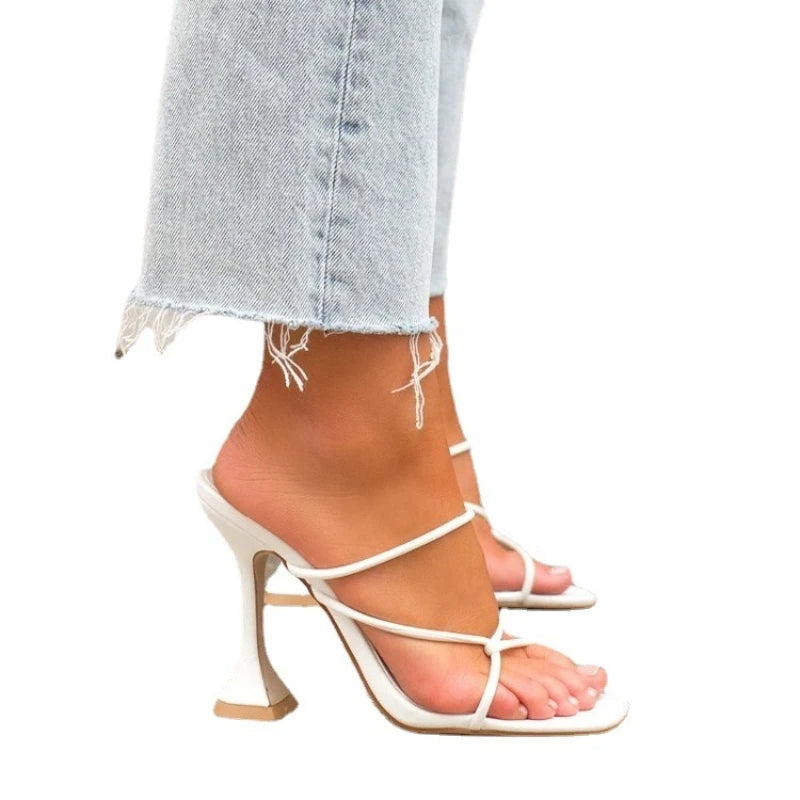 Strappy Sculpted Heel Sandals