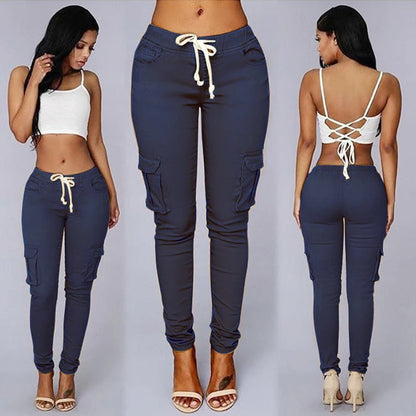 Slim-Fit Drawstring Cargo Pants