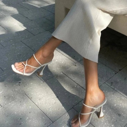 Strappy Sculpted Heel Sandals