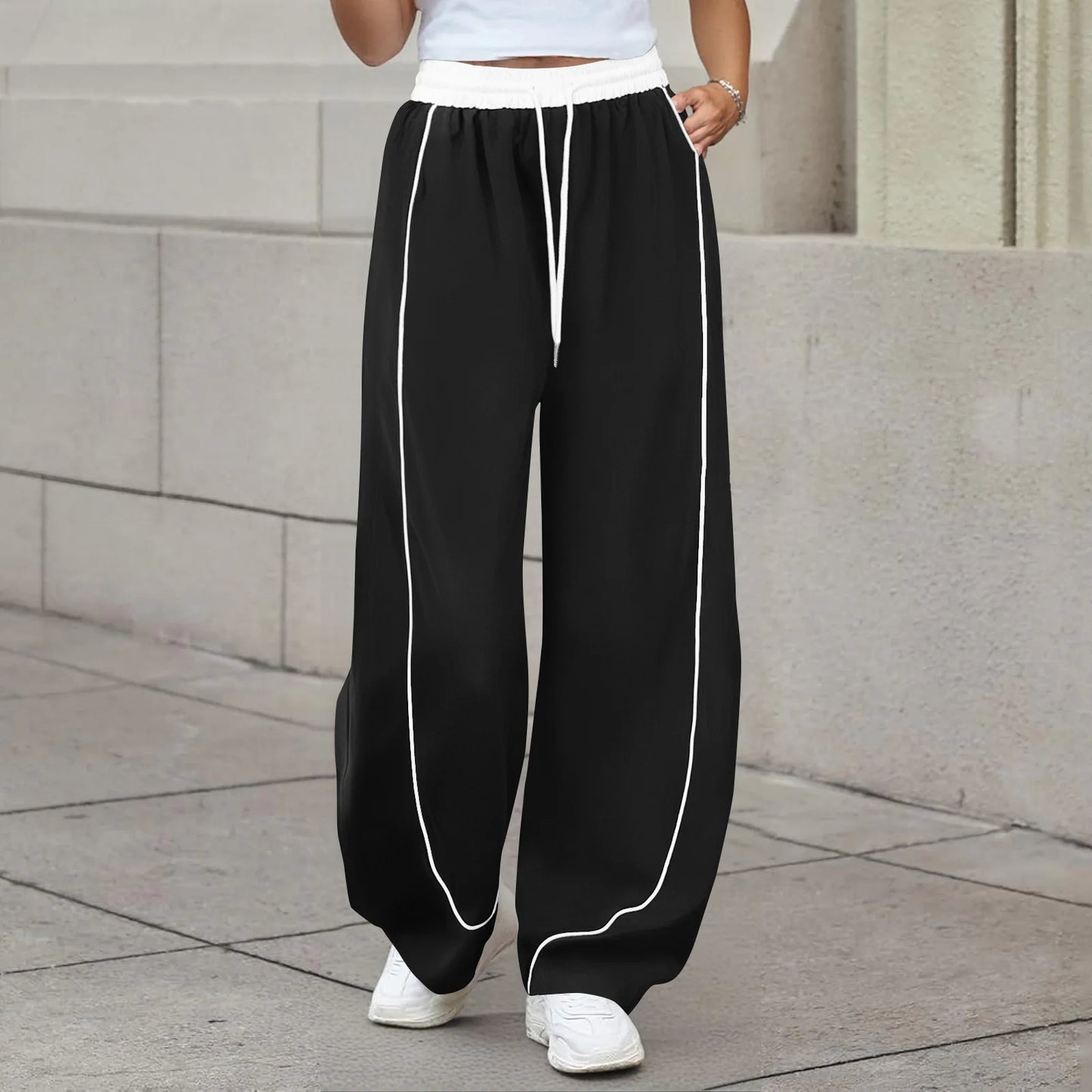Women's Wide-Leg Drawstring Pants