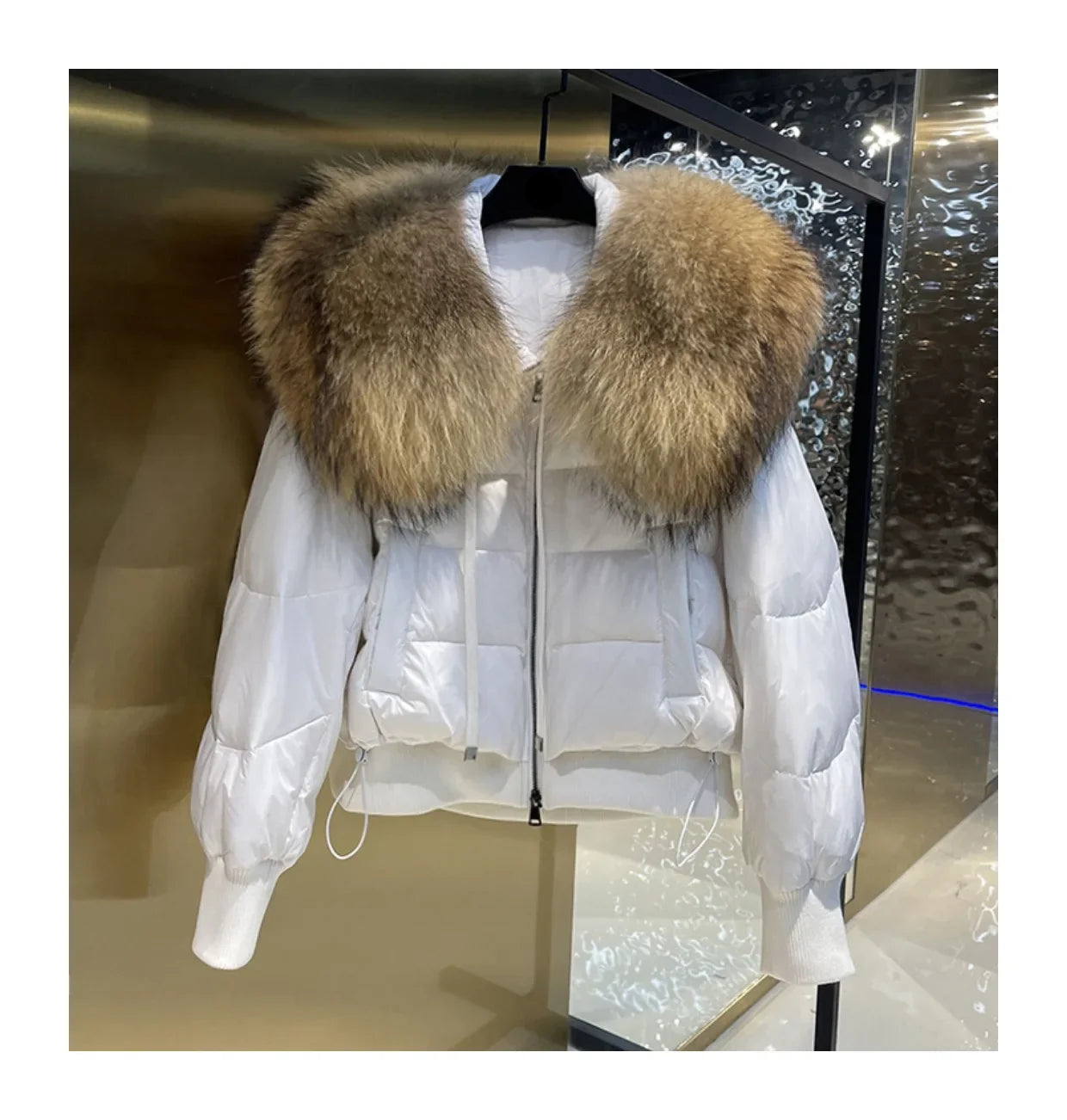 Faux Fur Collar Puffer Jacket