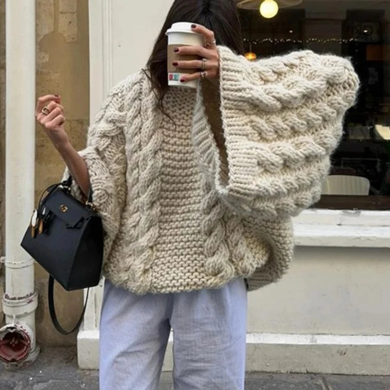 Chunky Cable Knit Oversized Sweater