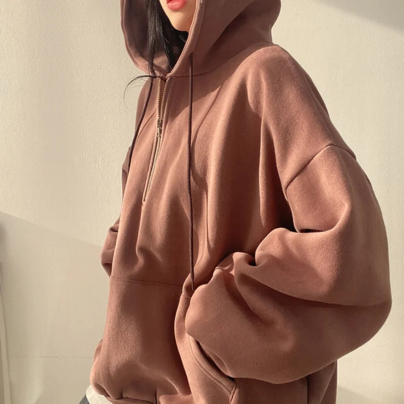 Oversized Half-Zip Hoodie