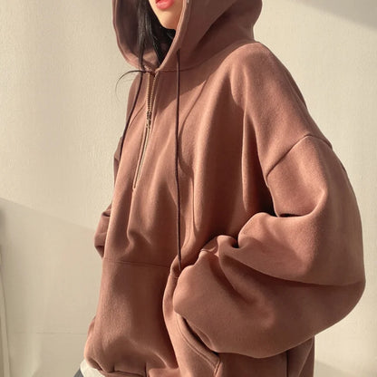 Oversized Half-Zip Hoodie