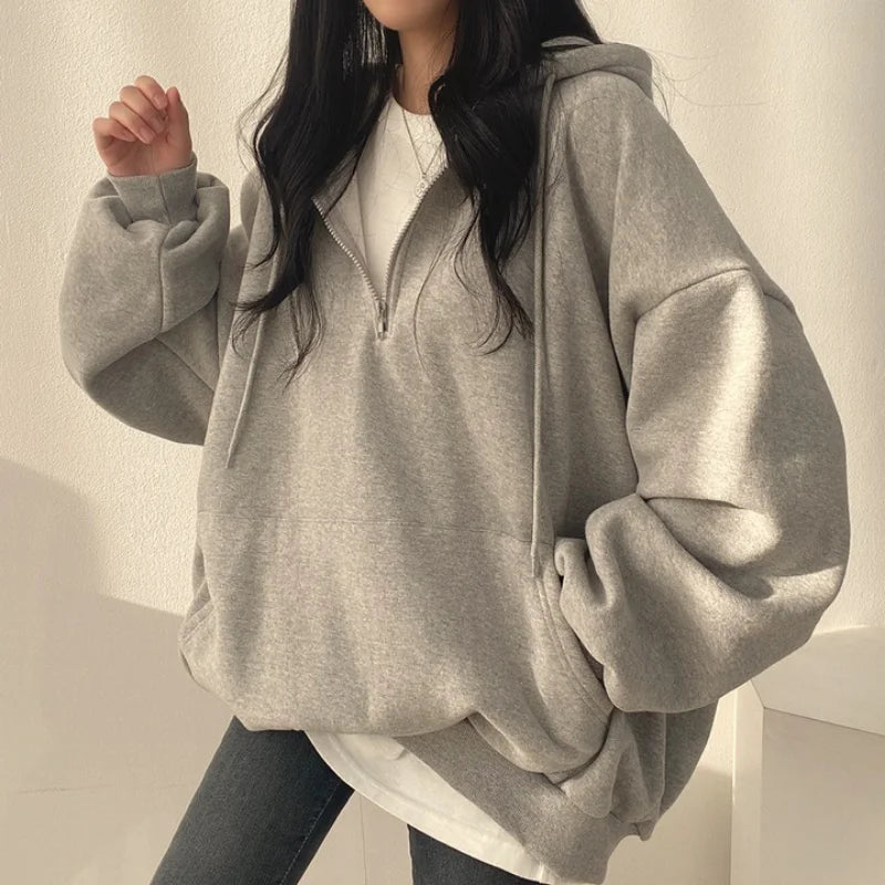 Oversized Half-Zip Hoodie