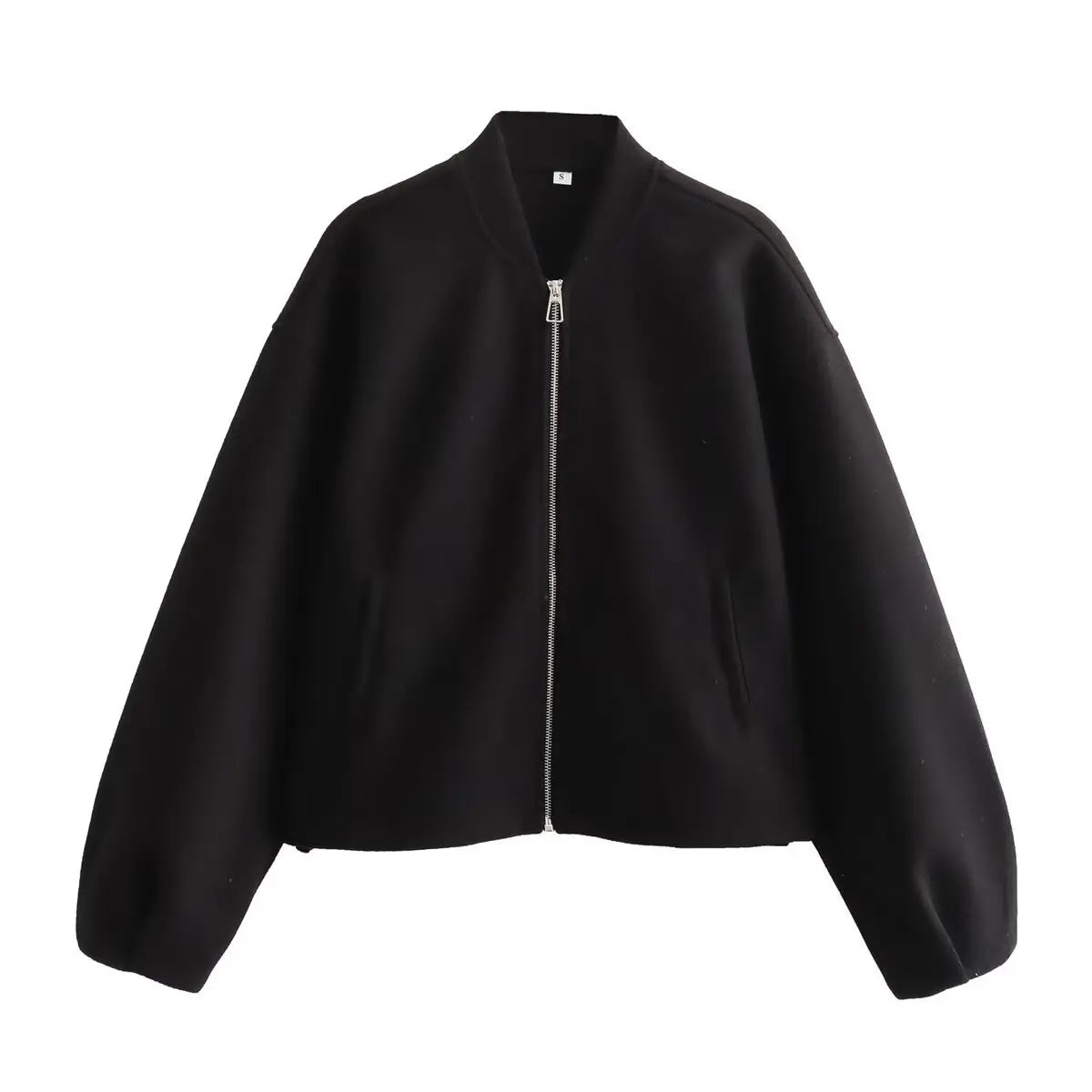 Cropped Zip Bomber Jacket