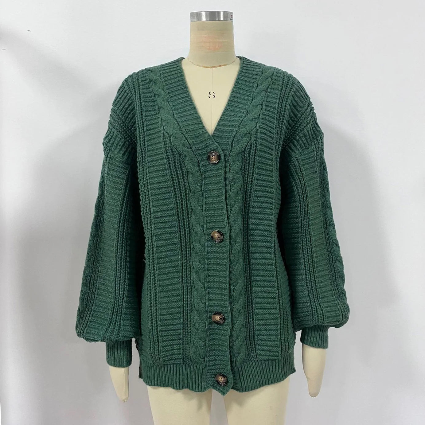 Chunky Knit Button-Up Cardigan