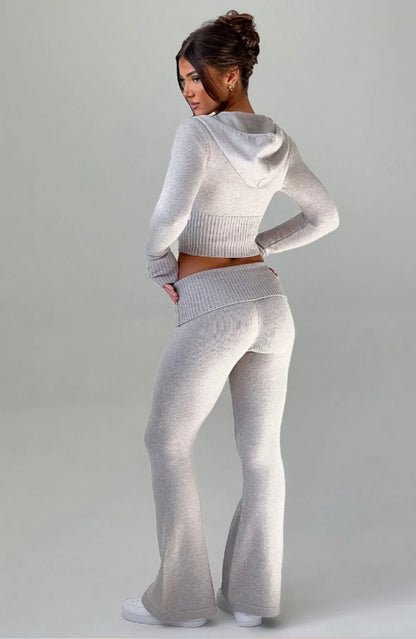 Flare Zip-Up Hoodie Lounge Set