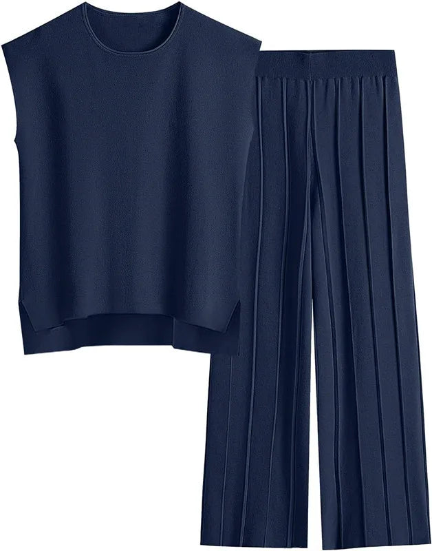 Women’s Sleeveless Top & Wide-Leg Pants Two-Piece Set