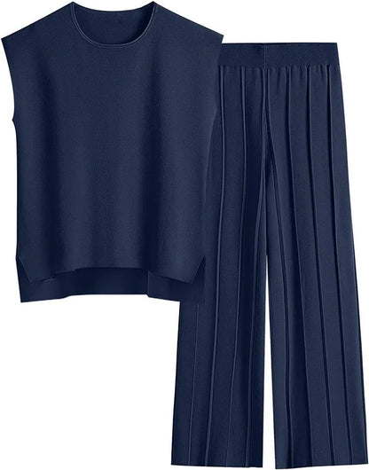 Women’s Sleeveless Top & Wide-Leg Pants Two-Piece Set
