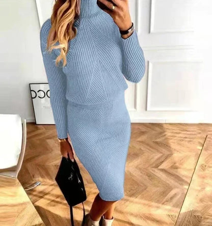 Ribbed Knit Sweater & Skirt Set