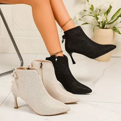 Stiletto Pointed Toe Ankle Boots