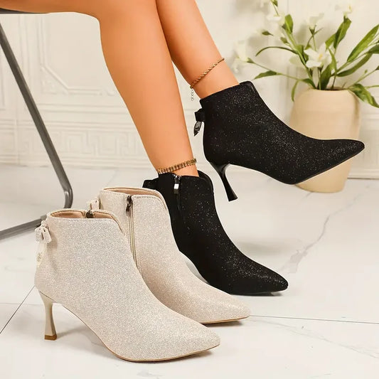 Stiletto Pointed Toe Ankle Boots
