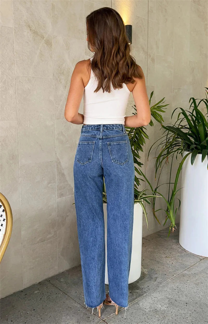Pearl-Embellished Straight-Leg Jeans