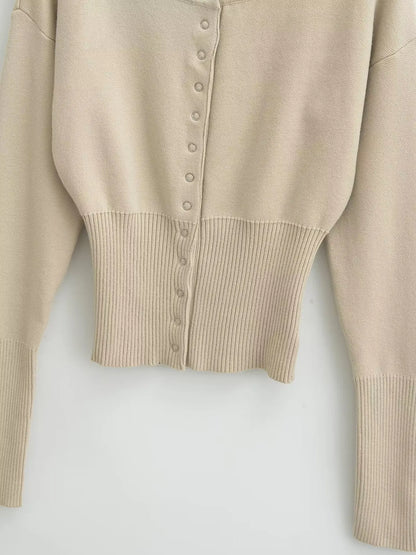 Ribbed Slim-Fit Knit Cardigan