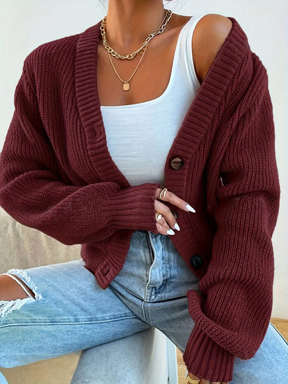 Button-Front Knit Cardigan
