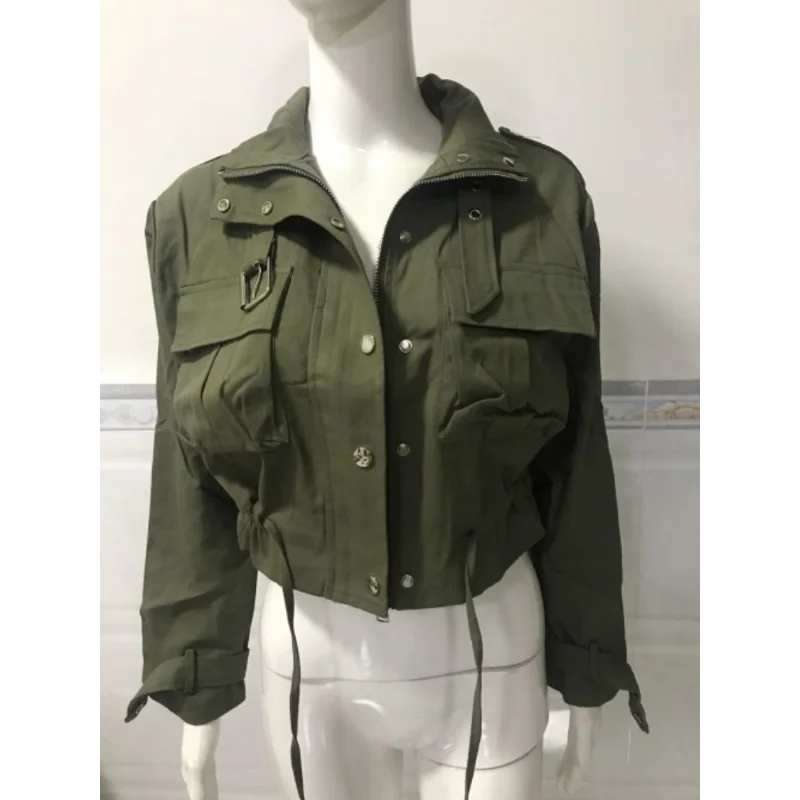 Utility Cropped Zip-Up Jacket