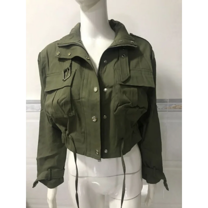 Utility Cropped Zip-Up Jacket