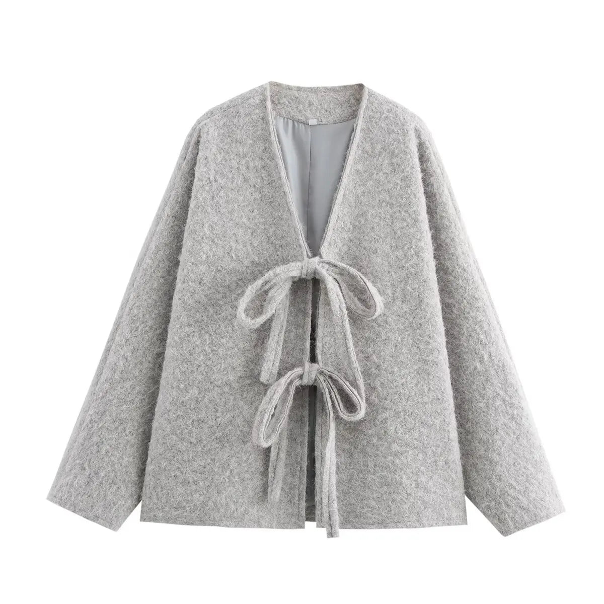 Cozy Lace-Up Wool Blend Jacket