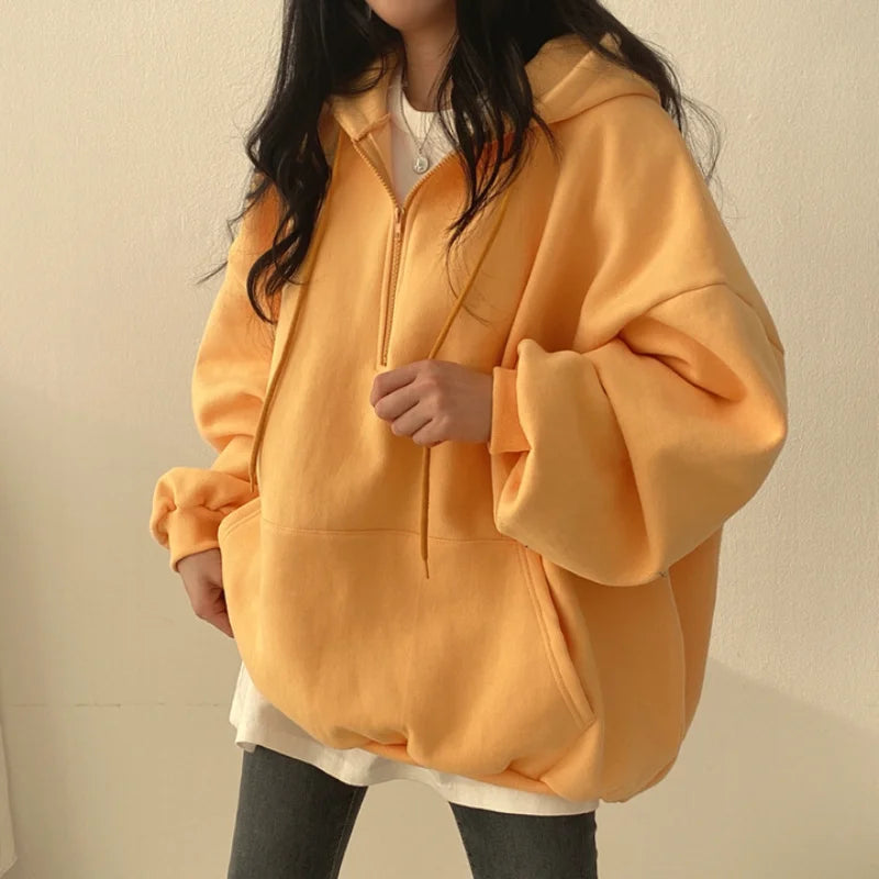Oversized Half-Zip Hoodie